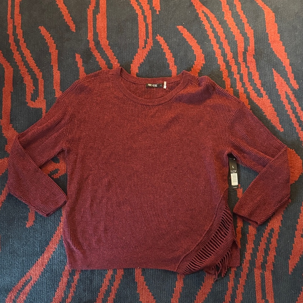 NIC+ZOE Red Knit Sweater